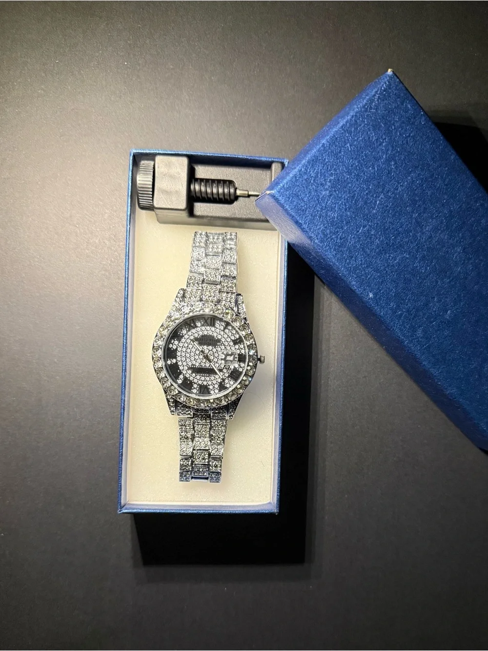 Silver Moissanite Gemstone Watch